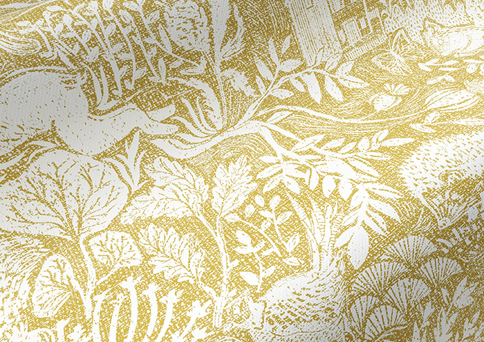 Folk Meadows, Mustard Yellow - Twist&Fit Roller Blind - Image 4